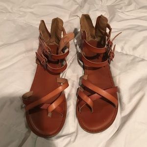 Brown leather sandals